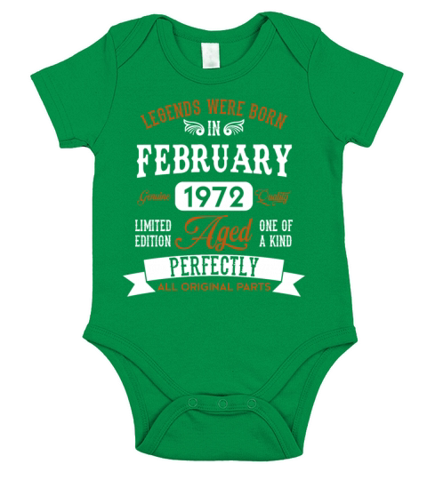 Vintage 1972 Born Legends Birthday Gift Short Sleeve Baby One-Piece