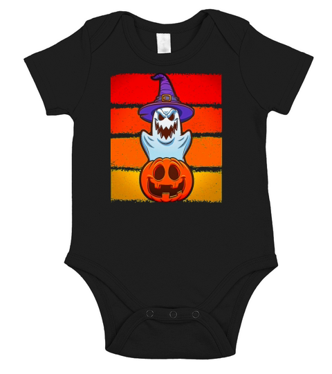Halloween Ghost Pumpkin Funny scary Short Sleeve Baby One-Piece