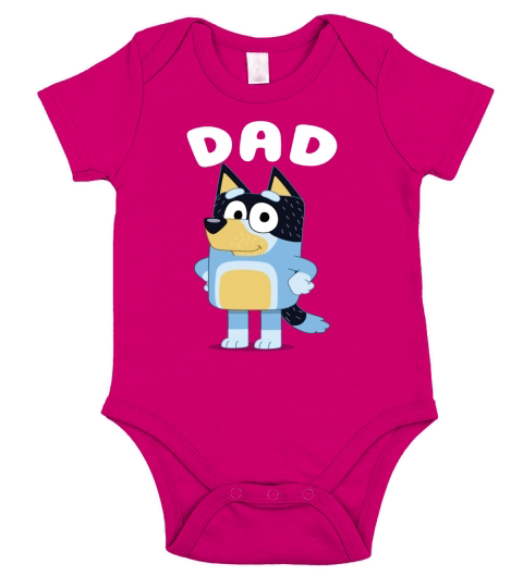 Vintage Bluey Dad Short Sleeve Baby One-Piece