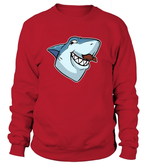 Funny Shark With Mustache Fisherman Women's Sweatshirt