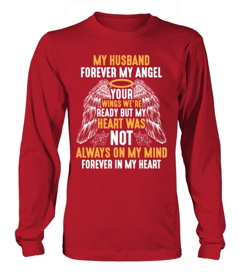 Husband Heaven Forever Angel Memory widow Hubby Women's Long Sleeve