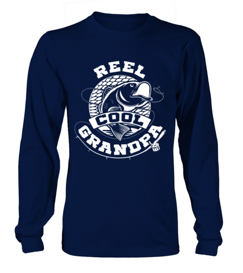 Mens Reel Cool Grandpa Funny print Great Gift For Men's Long Sleeve
