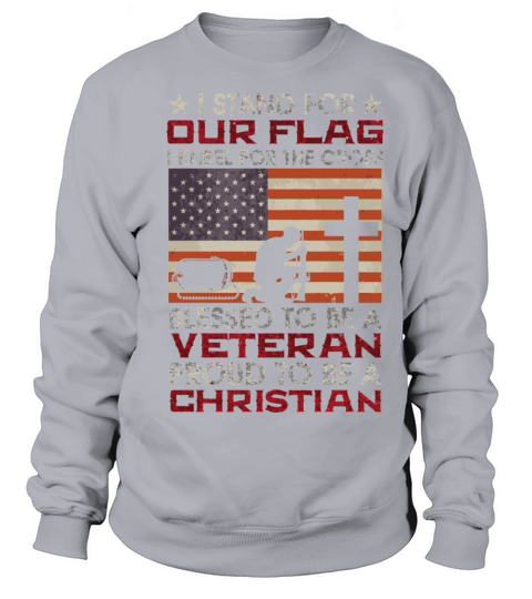 I Stand For Our Flag I Kneel For The Cross Proud V Men's Sweatshirt