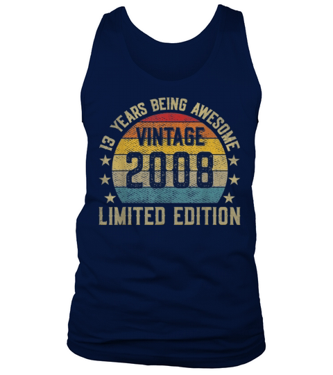13 Year Old Gifts Vintage 2008 Limited Edition Men's Tank Top