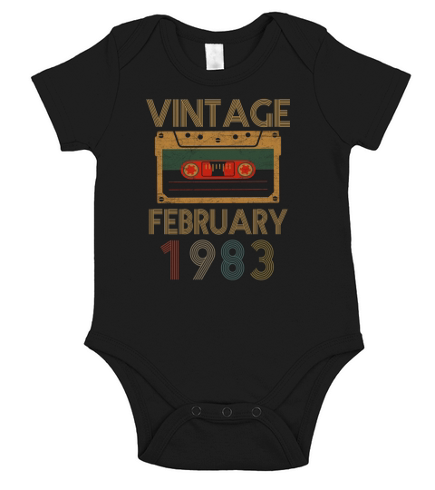 36 Years Vintage February 1983 Short Sleeve Baby One-Piece