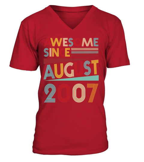 Vintage 12th Birthday Gifts Born In 2007 T-Shirts Men's V-Neck T-shirt