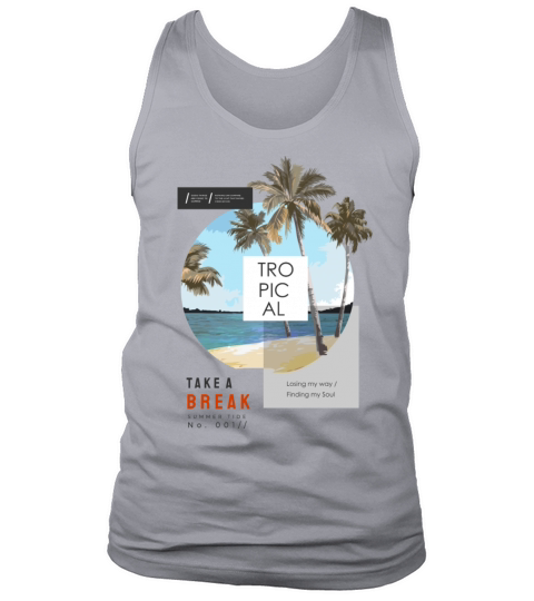 beach palm trees in circle shape Men's Tank Top