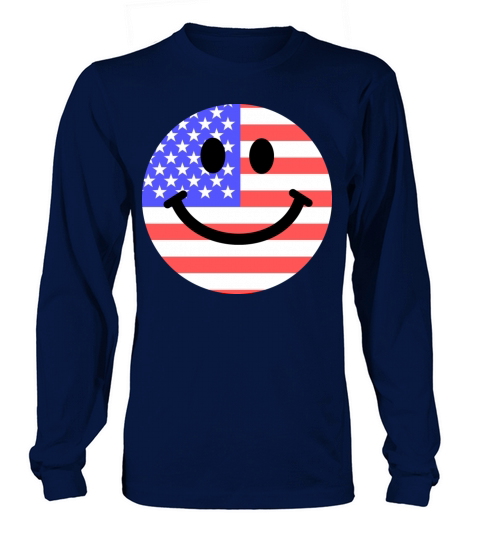 American flag smiley face Women's Long Sleeve