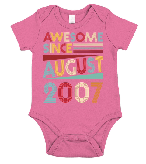 Vintage 12th Birthday Gifts Born In 2007 T-Shirts Short Sleeve Baby One-Piece