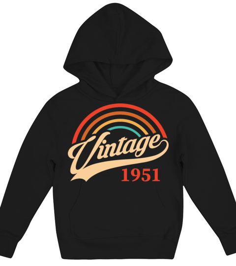 Vintage 1951 70th Birthday Est 1951 Kids Hoodie