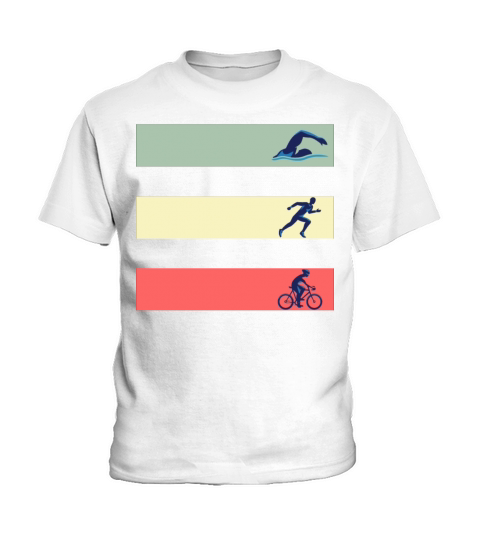 Vintage Swim Bike Run Triathlon T-Shirt Tee Gift Kids T-Shirt