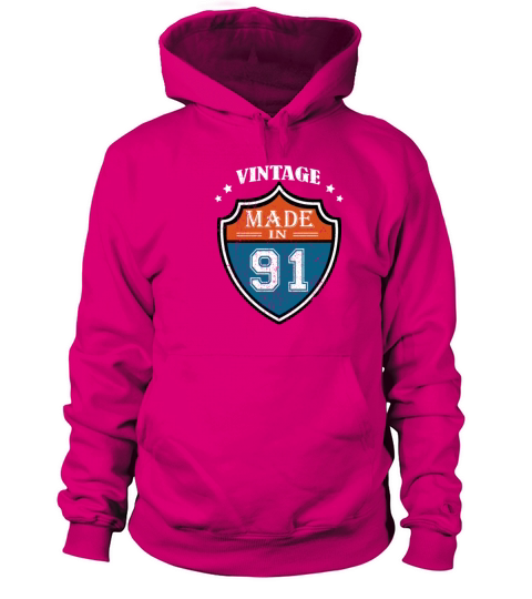Vintage Made In 91 1991 Birthday Gift Women's Hoodie