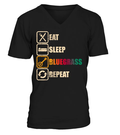 Bluegrass Banjo Guitar Men's V-Neck T-shirt
