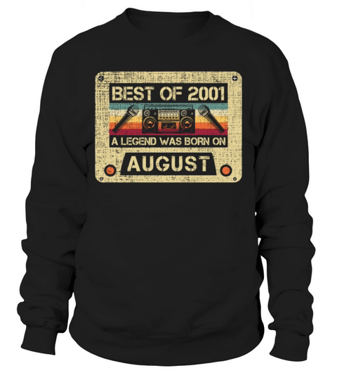 August Twentieth Birthday Vintage Cassette Gift Men's Sweatshirt