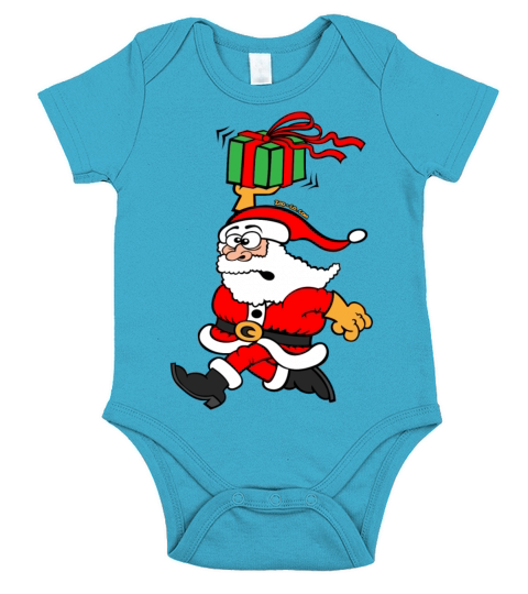 Santa Claus in a Hurry Short Sleeve Baby One-Piece