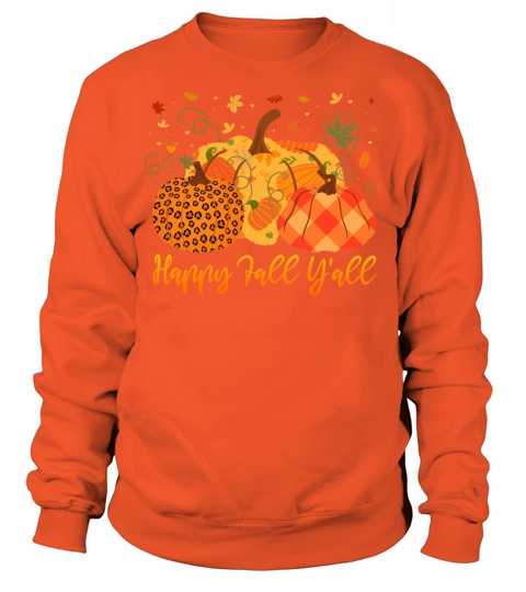 Happy Fall Y all Pumpkin Leopard Cute Autumn Women's Sweatshirt