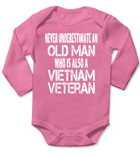 Vietnam Veteran Old Man Long Sleeve Baby One-Piece