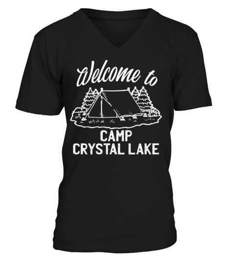 Welcome to Camp Crystal Lake Friday the 13th Jason Men's V-Neck T-shirt