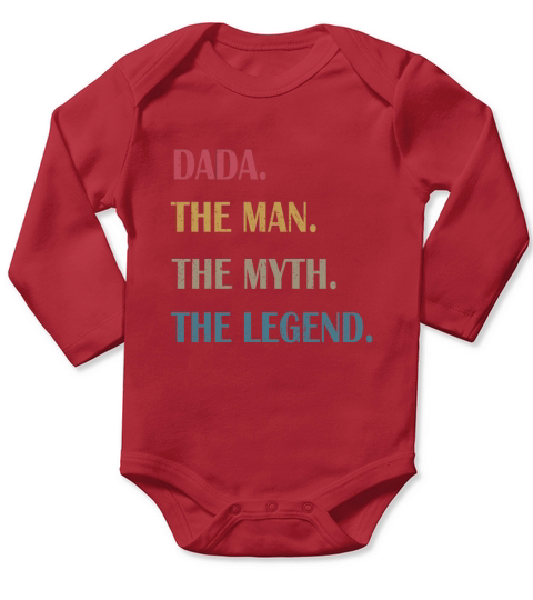 Fathers Day Dada Man Myth Legend Long Sleeve Baby One-Piece