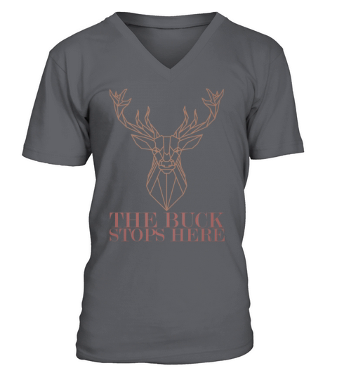 Deer Hunting The Buck Stops Here Deer Hunter Men's V-Neck T-shirt