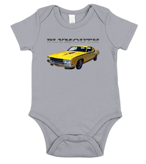 1973 Plymouth Road Runner Yellow Short Sleeve Baby One-Piece