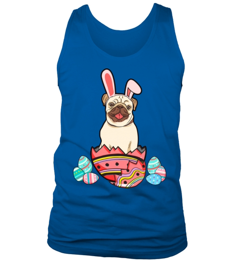 Pugs Bunny Funny Easter Pug Shirt Men Women TshiPu Men's Tank Top