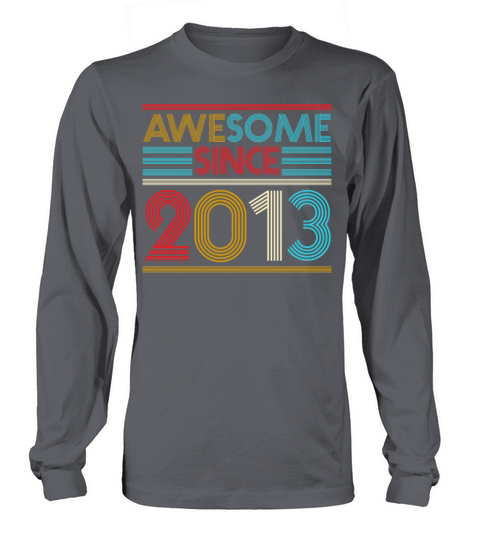 7th Birthday Gifts - Awesome Since 2013 Men's Long Sleeve