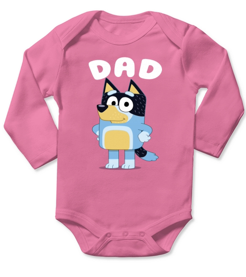Vintage Bluey Dad Long Sleeve Baby One-Piece