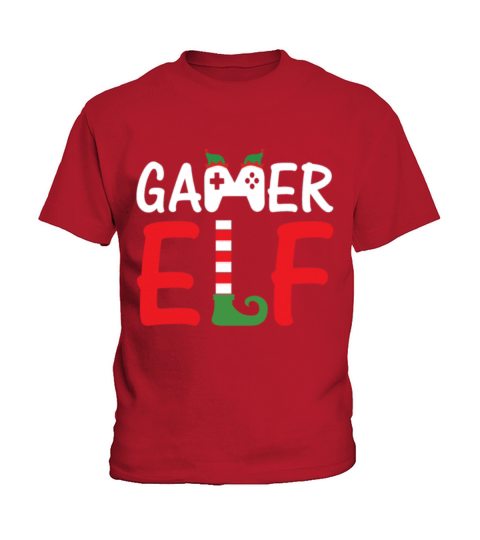 Gamer Elf Matching Christmas T Shirt Kids T-Shirt