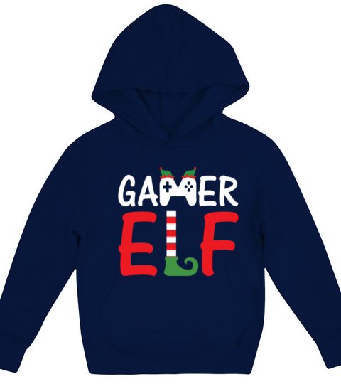 Gamer Elf Matching Christmas T Shirt Kids Hoodie