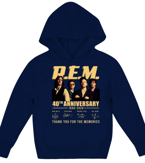 R.E.M 40th anniversary 1980-2020 signatures shirt Kids Hoodie