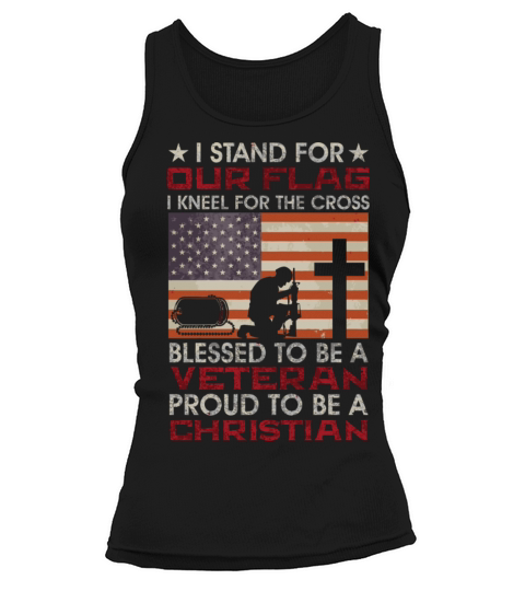 I Stand For Our Flag I Kneel For The Cross Proud V Women's Tank Top