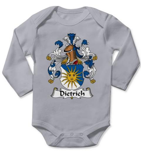 Dietrich Family Crest German Family Crests Long Sleeve Baby One-Piece