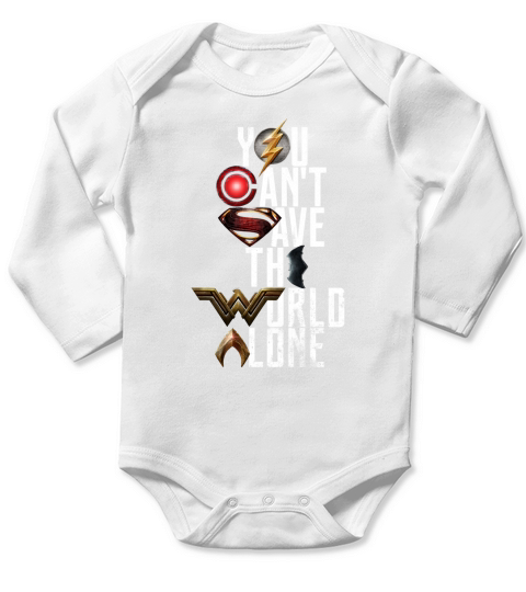 YOU CANT SAVE THE WORLD ALONE Long Sleeve Baby One-Piece