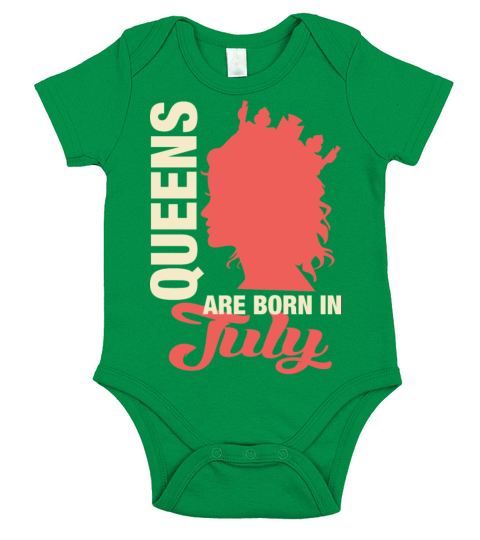 Queens Are Born In July Short Sleeve Baby One-Piece