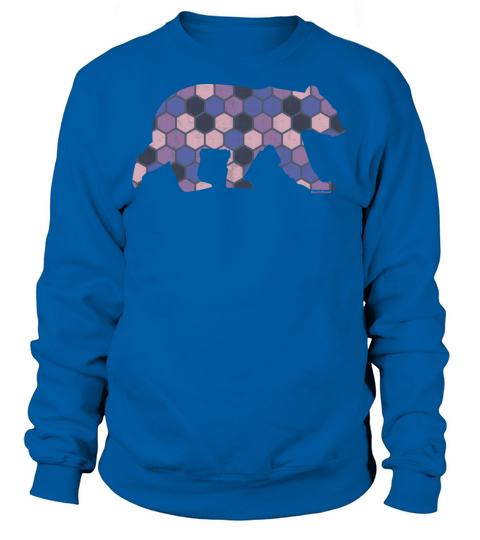 Purple Honeycomb Pattern Bear Women's Sweatshirt