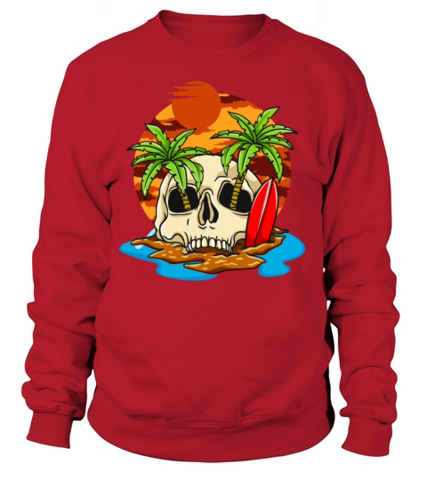 Skull Summer Vacation Beach Tropical Women's Sweatshirt