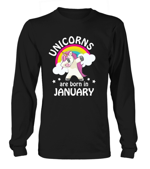 Unicorns are Born in January Men's Long Sleeve