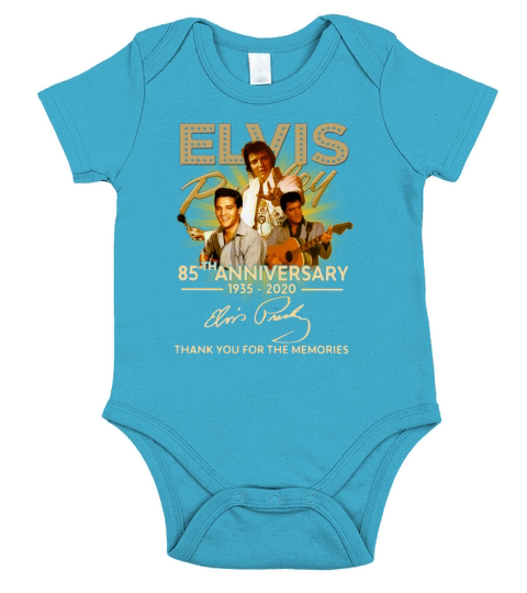 Elvis Presley 85th anniversary thank you for the memories signature Short Sleeve Baby One-Piece