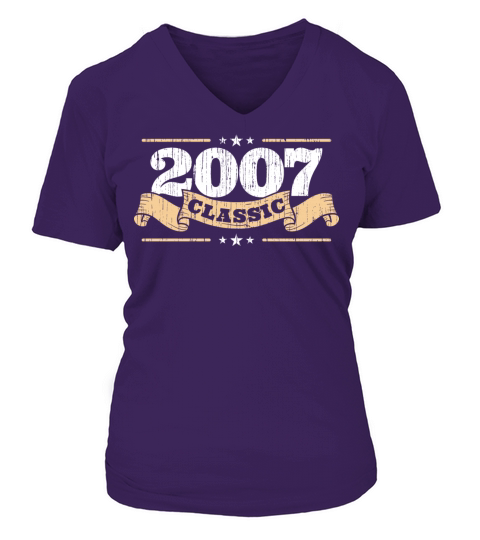 Anniversary 2007 Classic Matching Couple Distresse Women's V-Neck T-shirt