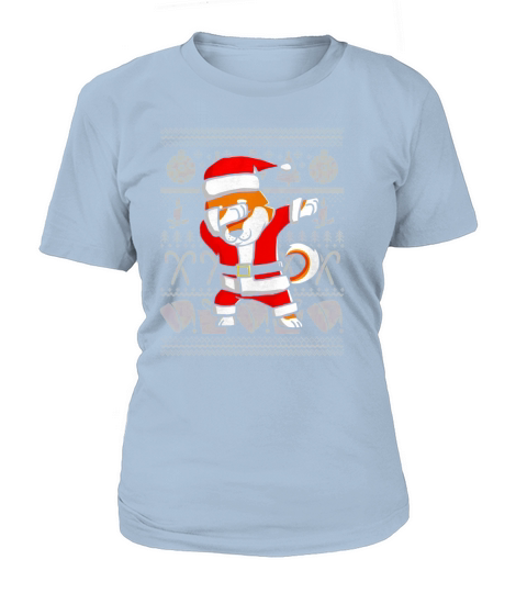 453334 DABBING SHIBA INU DOG UGLY CHRISTMAS TSHIRT_BLACK T-Shirt Woman