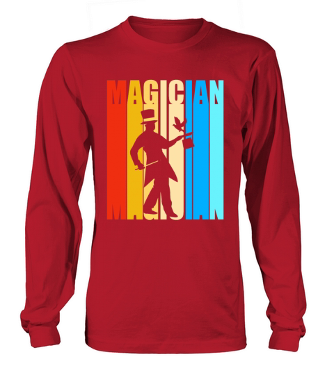 Colorful Text Magic Lovers Magician Men's Long Sleeve