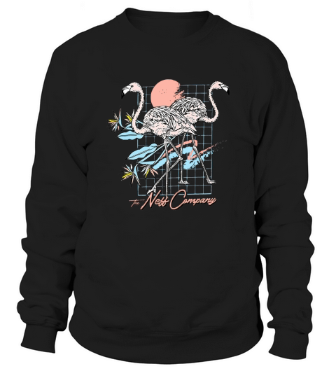 NEFF Mens Airbrushed Pink Flamingo 90s Sweatshirt Unisex