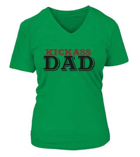 Kickass Dad V-neck T-Shirt Woman