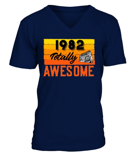 1982 Totally Awesome Birthday Surprise Retro Men's V-Neck T-shirt