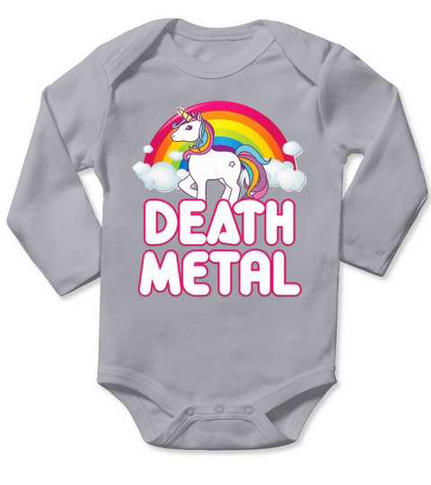 Unicorn Death Metal T-Shirt Long Sleeve Baby One-Piece