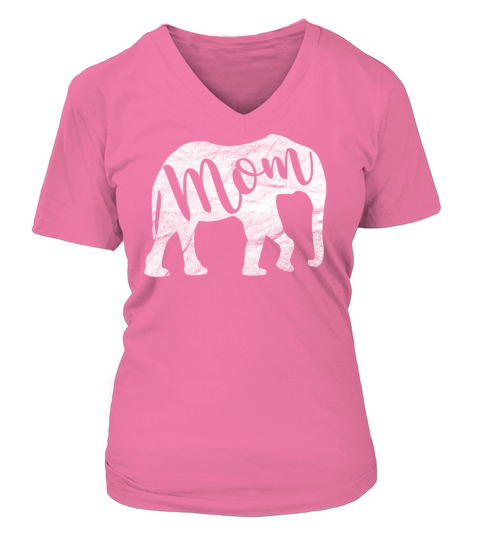 Mom Elephant Women's V-Neck T-shirt