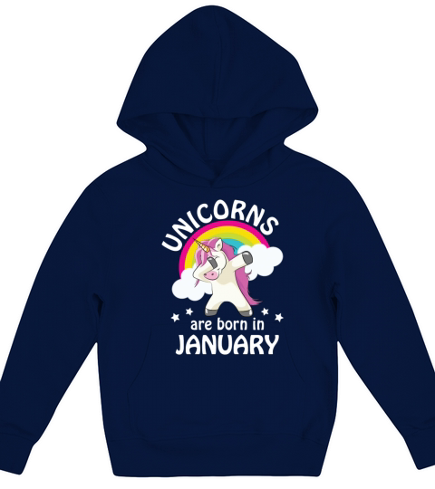 Unicorns are Born in January Kids Hoodie