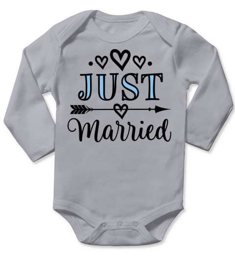 Just Married Honeymoon Gift Long Sleeve Baby One-Piece