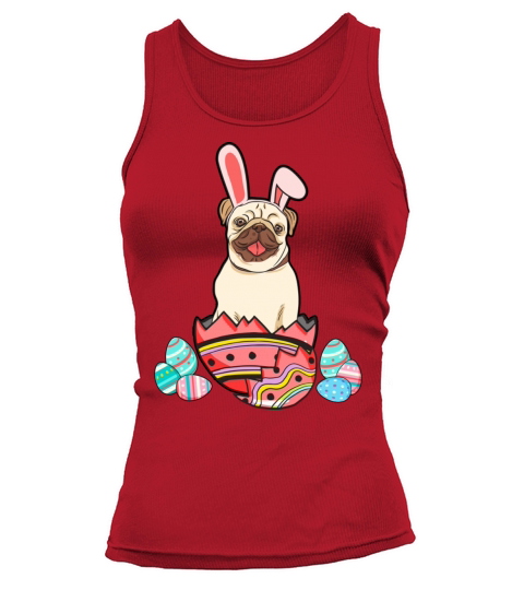 Pugs Bunny Funny Easter Pug Shirt Men Women TshiPu Women's Tank Top